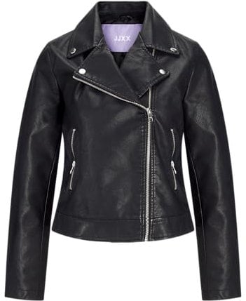 JJXX Jxgail Faux Leather Biker Jacket Noos Blouson en Simili-Cuir, Noir, L Femme