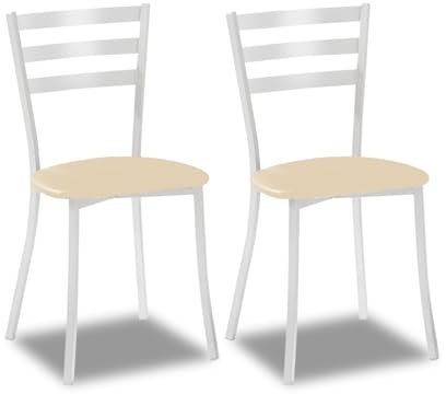 ASTIMESA SCMBLBG Dos sillas de Cocina, Metal, Beige, Altura de Asiento 45 cms