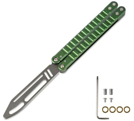 Andux Praxis Tricks Usinage CNC avec bagues, poignée en aluminium noir mat, sans verrouillage (vert)