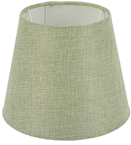 minkissy Aufsteckbarer Lampenschirm aus Leinen: E14 Barrel Lampenschirm aus Stoff Lampenschirm aus Grünem Stoff Ersatz für Dekorative Lampenabdeckung für Tischlampe Bodenpendelleuchte 7.
