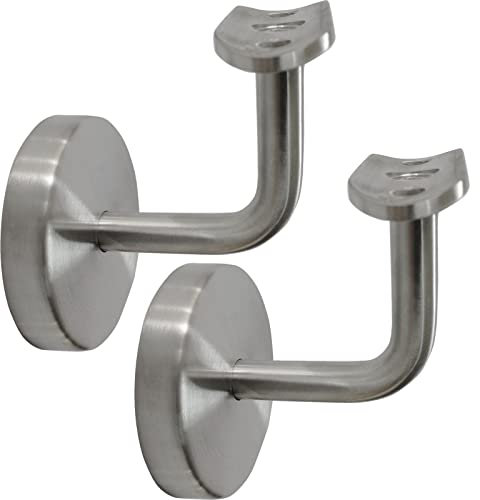 SOTOOLS 2 x Handlaufhalter Handlaufträger Edelstahl V4A 90° Wandmontage von Handläufen Ø42,4mm salzwasserfest mit Abdeckrosette