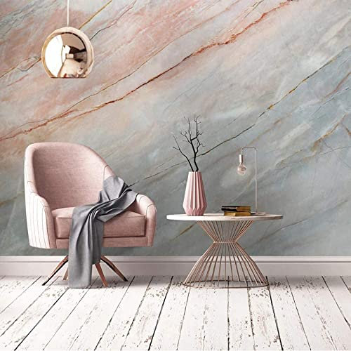 GHASOO Photo Wallpaper - Wall Art Wallpaper - Modern Pink Grey Marble -Removable Self-Adhesive Mural Art Decals 3D Wall Stickers -3D Wall Mural Poster Picture Wall Background 55X 27