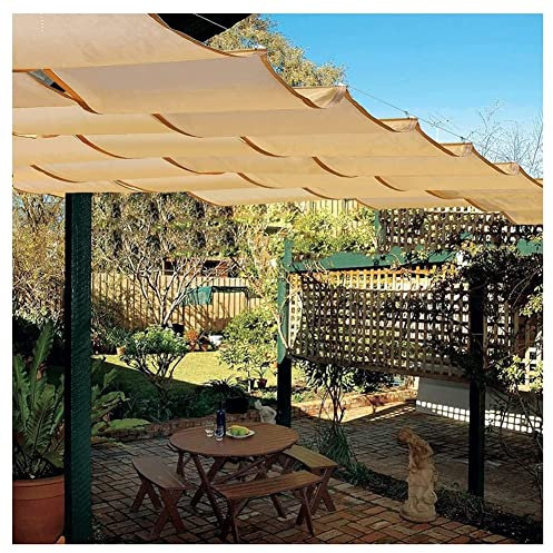 Couverture D'ombrage Rétractable pour Pergola - Store À Voile pour Pergola en Bois Trellis Patio Deck (Couleur : Jaune, Taille : 1.1X7M)