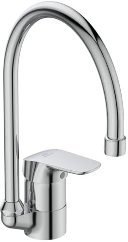 Ideal Standard - Ceraflex, Miscelatore monocomando a bocca alta tubolare con maniglia orizzontale, Cromato