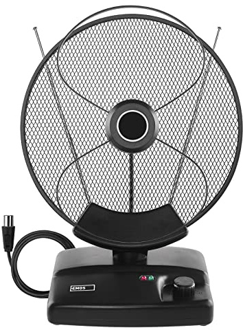 EMOS Design Zimmerantenne J0705, aktive Digitale Innenantenne für Empfang von DVB-T, DVB-T2, DAB, mit integriertem LTE/5G Filter und Verstärker