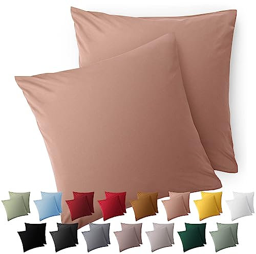 Blumtal Kissenbezug 40 x 40, 2 Stück - Oeko-TEX zert. Kissenbezüge 100% Mikrofaser in extra weich & waschmaschinenfest - Bezug Kissen 40x40 Rosa