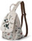 AULUDA Umwandelbare Umhängetasche für Mädchen, handgefertigte Handtasche, wunderschöner, hochwertiger, lässiger Tages-Mini-Rucksack aus Segeltuch für Frauen in Grün blumenstickerei(Blue Pattern)