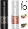 HOMELYLIFE Electric Salt and Pepper Grinder Set, USB Rechargeable Salt and Pepper Mill with Ceramic Grinder and LED Light, Adjustable Coarseness, One Touch Operation