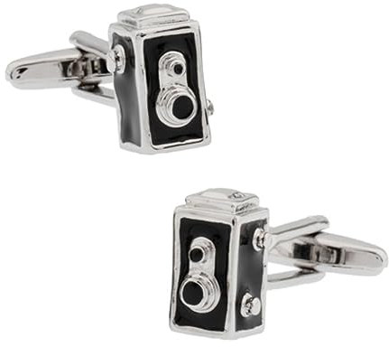 YAHOYA Herren Vintage Kamera Manschettenknöpfe Qualität Messing Material Schwarze Farbe Fotograf Manschettenknöpfe