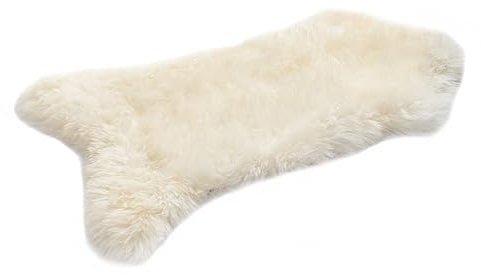 Lammfell Weiß 110 x 120 cm - Flauschig Schaffell Echt - Weich Deko Fell Schlafzimmer - Natürliche Teppich Wohnzimmer - Naturfell