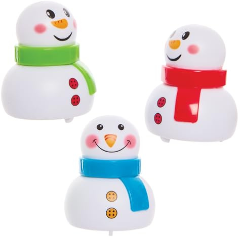 Baker Ross FX882 Schneemann-Rückzieh-Rennautos - Packung mit 6, Füllmaterial für Weihnachtspartytüten für Kinder