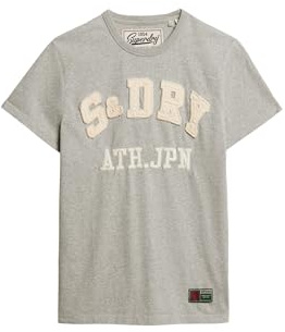 Superdry Herren Vintage Athletic Short Sleeve T-Shirt Hellgrau Meliert XL