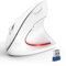 TECKNET Ergonomic Mouse, Wireless Bluetooth Vertical Mouse, 4800 DPI Optical Tracking, 6 Adjustable DPI, Quiet Clicks, 2.4GHz with USB A Receiver, 6 Buttons, Wide Compatibility - White
