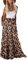 EARKOHA Langer Maxirock für Damen, hohe Taille, gestufter Paisleymuster, mit Taschen, Z-brauner Leopardenmuster, X-Groß