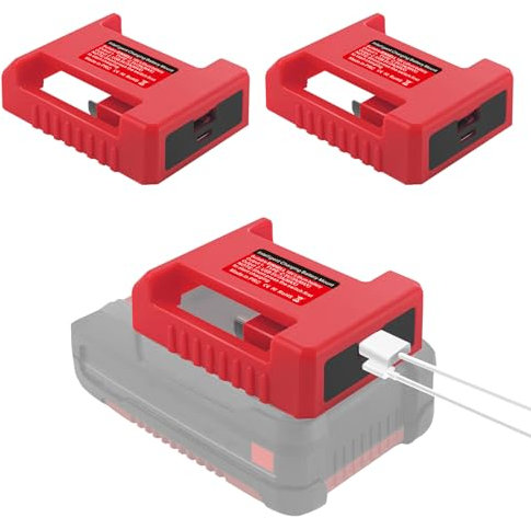 2 Pack USB Ladegeräte Adapter für Einhell 18V PXC Akku, mit USB & Type-C Phone Charging Adapter Schnelllade Akkuadapter (nur Adapter)