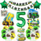 Xietaea Traktor Geburtstag Deko Luftballon - Traktor Deko Kindergeburtstag 5 Jahre, Happy Birthday Girlande Banner Traktor Folienballons Aufkleber und Tortendeko, Grün Auto Geburtstagsdekor Jungen