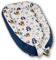 PaLulli Kuschelnest 2-seitig Babynest Babynestchen Baby Nest Nestchen Reisebett Wickelauflage Kuschelbett, Kokon Kokon für Babybett - Babys und Säuglinge, 100% Baumwolle Oeko TEX (Blau Bär)