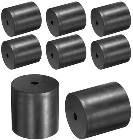 QUARKZMAN Arandela Gruesa de Goma, 8pcs Almohadilla de Aislamiento Antivibración Planas Ojales Amortiguador Antideslizante Kit de Espaciador Redondo Grueso Negro, 50x8x50mm (OD*ID*Grosor)
