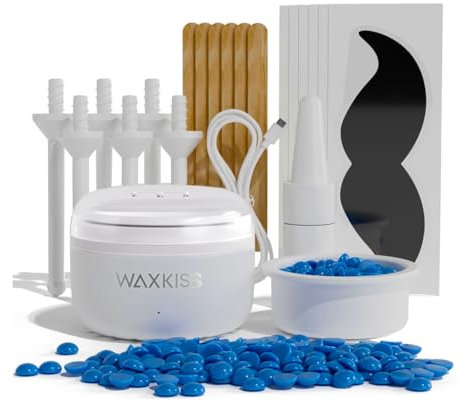 Mini Portable Nose Waxing Kit for Men - Includes Electric Melting Pot, Wax Beads, Waxing Sticks, Nose Waxing Sticks, Power Cable, Moustache Protectors, and After Care Formula