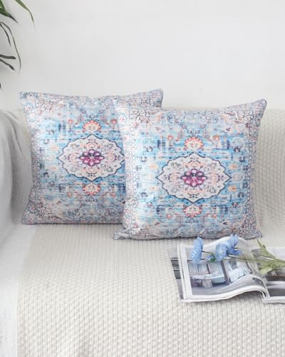 OYIMUA Kissenbezug Boho 50x50 2er Set Kissenbezüge Beige Weich Samtkissen Deko Couchkissen Kissenhülle Quadratisch Sofakissen Vintage Abstrakte Kissen Aesthetic Deko Wohnzimmer Modern Dekokissen