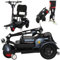 3 Rad Folding Mobility Scooter für Senioren, faltbare elektrische Roller Erwachsene, leichte tragbare elektrische Rollstuhl Travel Electric Trike mit Lithium-Batterie Max 220lb,Schwarz