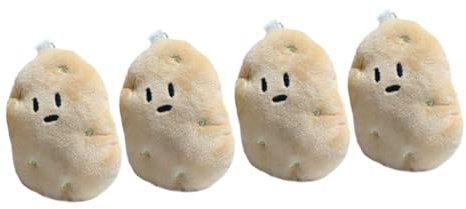 WOONEKY 4 Pièces Pendentif en Peluche créatif charmes en Peluche Panda Roux Jouets Enfants Toys Porte cle Pomme de Terre pendentifs en Peluche de Cartable Ornement clé Coton PP
