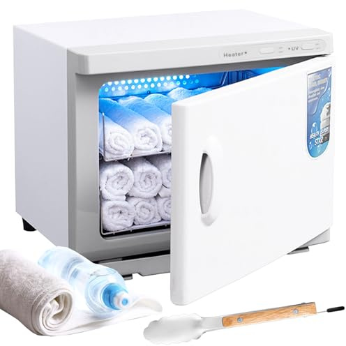 Kensbro 25L Handtuchwärmer, UV-Handtuch Desinfektionschrank | Kompressenwärmer, Heißes Handtuch Sterilisator Kabinett-360° Heizfunktion, Handtuchheizschrank für Schönheit, Salon, Spa