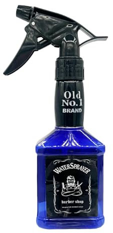 Eson Hair Water Spray Bottle 300ml, Whisky Style Spray Bottle for Hair, Barber Salon Hairdresser, Mist Sprayer,Retro Stylish, Empty Refillable Sprayer for Shaving and Cleaning 300ml (Blue)