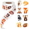 Homirty 500 Stück Selbstklebende Sticker Tiere mit 8 Cartoon-Tiermotiven, Cartoon Tier Aufkleber Rolle, Tier Belohnungsaufkleber, Aufkleber Tiere für Dekoration Aufkleber Siegeletiketten, 2.5cm