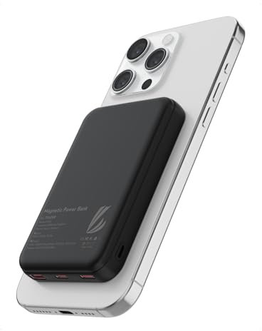 LL TRADER 006 Magnetic Wireless Power Bank 10000mAh Portable Charger Battery Pack Compatible with MagSafe for iPhone 12/13/14/15 Series (Black)2024
