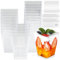 VEGCOO 200 Stück Set 150ml Dessertbecher Plastik + Deckel + Löffeln + Plätzchentüten, Wiederverwendbare Plastik Dessertbechern, 150 ml Dessertschalen, für Dessert, Pudding, Tiramisu, Mousse, Party