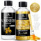 Blattgold Kleber Set - 200ml Ultra Glänzend Schnell Trocknend, Wasserbasiert mit Anlegemilch für Blattgold & Schutzlack, Giftfrei Wasserdicht für Vergoldung, Basteln, Kunsthandwerk & Acrylmalerei