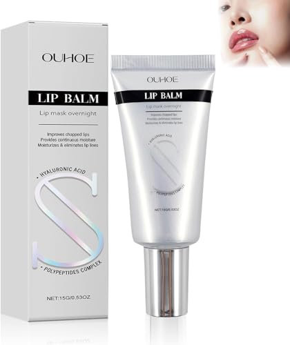 Balsamo Labial Acido Hialuronico, Labios Lip Mask Bálsamo Labial con Ácido Hialurónico, Voluminizador Labios, Reparador labial Protege y Repara Los labios