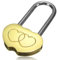 Cadenas gravé double cœur, cadeau d'anniversaire de Saint-Valentin, cadeau de Noël for couple, 1 pièce(Gold)