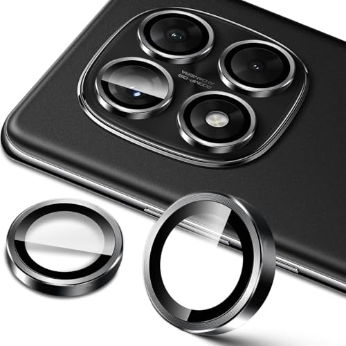 Lutree pour Xiaomi Redmi Note 14 Pro 5G/ Poco X7 5G Protection Caméra, 9H Individuels Lentille Protecteurs d'écran, Anneau en Métal + Verre Trempé, Anti-Rayures HD Protecteur Film -Noir
