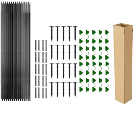 Garden Hoops Kit, DIY Plant Protection Hoops, With Fiberglass Rods And Connectors, For Raised Beds Frost Cover Greenhouse Tunnels (30 pieces)