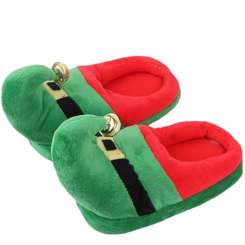 Generisch Weihnachts Hausschuhe für Damen & Herren Kuschelige Slipper & Pantoffeln im Santa & Elfen Design Lustige Winter Hausschuhe für Familie & Freunde