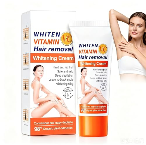 Enthaarungscreme Damen 60g,Enthaarungscreme Intimbereich, Schmerzfreie Haarentfernung Ohne Stoppeln,Haarentfernungscreme für Bikinizone,Beine,Arme & Achseln,Unisex