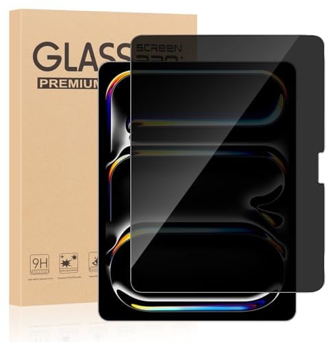 ZhuoFan Verre Trempé Anti Espion pour iPad Pro 11 Pouces M5/M4 (2025/2024),Film de Dureté 9H Privacy Protection D'écran Confidentialité Vitre Installation Facile,1 Pièce