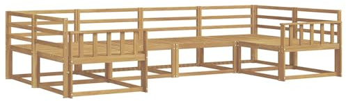 vidaXL Outdoor-Sofagarnitur 6 pcs Weiß Massivholz Akazie, Akazienholz Lounge Set für draußen, modernes Gartenmöbel, wetterfest und stylisch für deinen Garten