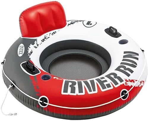 INTEX 56825EP River Run 1 - Salón flotante inflable: respaldo cómodo, portavasos integrados, asas de agarre duraderas, cuerda de agarre completa, capacidad de peso de 220 libras, el color puede variar