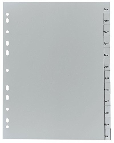 10x Herlitz 10842714 Register Januar-Dezember, 23 x 29,7 cm, PP, Eurolochung