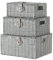 LIVIVO Set of 3 Resin Woven Wicker Hamper Basket Storage Box with Lid and Lock (Set of 3 Grey)