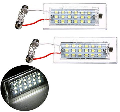 VIGORFLYRUN PARTS LTD 2pcs Coche Luces de Placa de Matrícula Leds Lámparas Traseras para E53 X5 1999-2006 / E83 X3 03-10, 12V 18LED CANBUS Error Free
