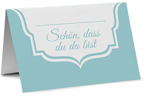Partycards Tischkarten Geburtstag, Tischkarten Hochzeit, Tischdeko Hochzeit, Hochzeitsdeko Tisch - 50 Stück, Namensschilder, DIN A7, Platzkarten Kommunion, Namenskarten Konfirmation, Taufe
