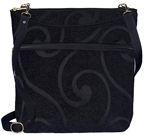 Danny K. Damen Tapisserie Tasche Crossbody Handtasche Maggie Purse Handmade in USA, Villa/Schwarz, Medium