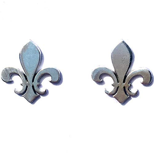 MASBARATA.ES BOUCLES D'OREILLES FLEUR DE LIS EN ARGENT 925/1000, Argent sterling