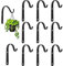Set of 10 Small Hanging Basket Bracket Hooks Iron Wall Hanging Hooks Curved Up Plant Hook for Hang Bird Feeders, Lanterns (2.8 * 1.6inches)