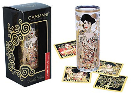 CARMANI - Vaso de chupito decorado con Gustav Klimt 'Adele Bloch Bauer I.' Pintura 60 ml