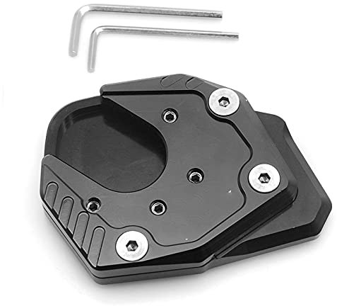 MZ-STORE X-ADV X ADV Motorrad CNC Aluminium Seitenständer Vergrößern Seitenständer Platte für X-ADV X ADV 750 2017 2018 (Schwarz+Schwarz)